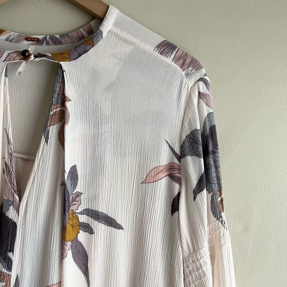 Free People Electric Orchid Print Swing Tunic in Cream, Size XS‎ - Picture 5 of 16
